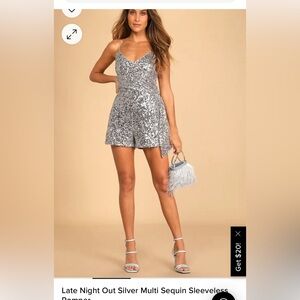 Lulus Silver Sequin Romper